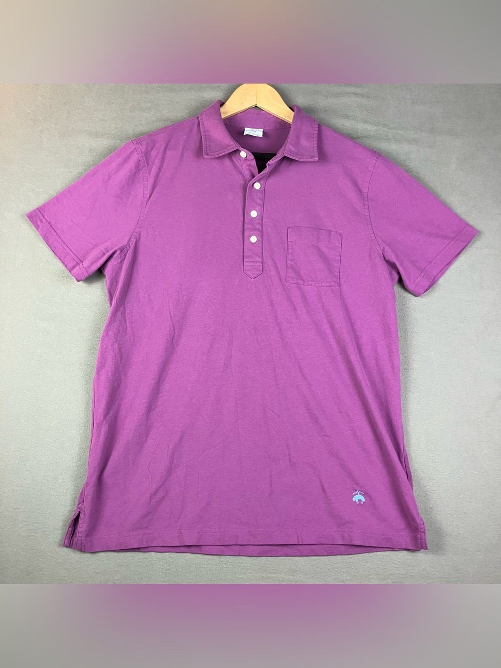 Brooks Brothers Men’s Size L Purple Short Sleeve Polo Shirt Pocket Logo. In good